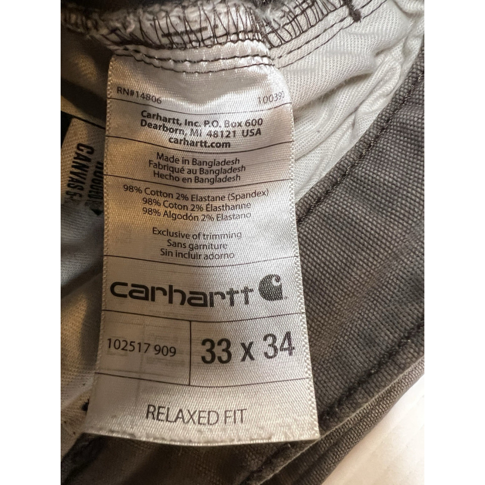 Carhartt Canvas Workwear Pants Men’s 33x32 Relaxed Fit Grey 102517 - Picture 4 of 4